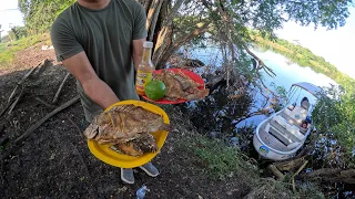 Pesca de mojarras gigantes y enormes robalos cocina y campamento