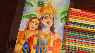 Radha Krishna portrait.