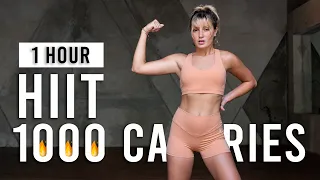 BURN 1000 CALORIES With This 1 Hour Cardio HIIT Workout | Full Body HIIT For Fat Loss