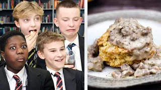 British Highschoolers Try Biscuits and Gravy for the First Time!