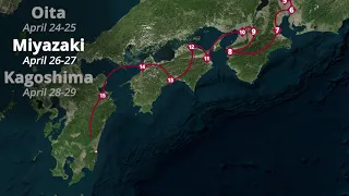 The route of the Tokyo 2020 Olympics torch relay