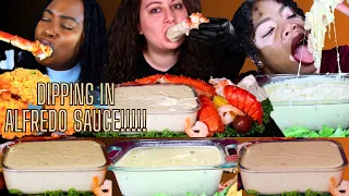 Alfredo Sauce Seafood Mukbang Compilation | Dipping Everything in This Yummy Sauce