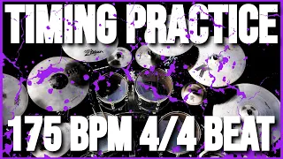 175 BPM | Timing Practice | 4/4 Simple Drum Beat | Metronome