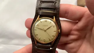 Видеообзор на винтажные позолоченные швейцарские часы Doxa Antimagnetique 1950-х годов