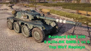 World of Tanks EBR 105 - 9 Kills - 6K DMG - 1 vs 6 || Top WoT Replays
