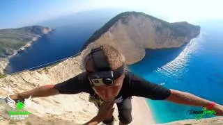 5 jumpers - most amazing BASE jumps and Rope Jump EVER Navagio Beach