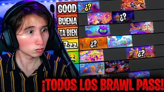 😮 ¿CUAL HA SIDO EL MEJOR BRAWL PASS? TIER LIST DE ¡TODAS LAS TEMPORADAS!