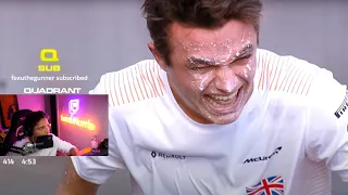 Lando Norris reacts to McLaren Milk Challenge 🥛😂