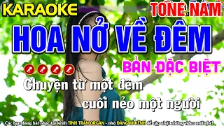 ✔ HOA NỞ VỀ ĐÊM Karaoke Nhạc Sống Tone Nam ( BEAT CHUẨN ) - Tình Trần Organ