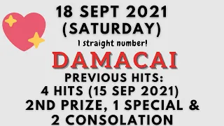 Foddy Nujum Prediction for DaMaCai - 18 September 2021 (Saturday)