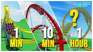 Building The FLOORLESS COASTER in 1 MINUTE, 10 MINUTES and 1 HOUR!