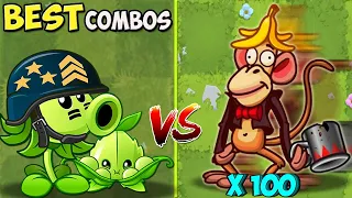 PvZ 2 Challenge - Random Combos Plants Normal Vs 100 Monkey Zombie - Who Will Win?