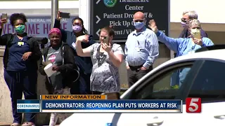 Demonstrators: Reopening plan puts workers at risk