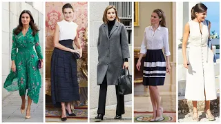 Stylish queen Letizia dresses Style 2024 | Queen Letizia dress collection