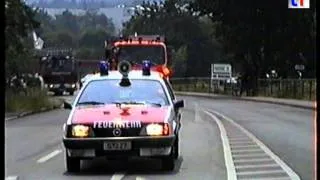 Feuerwehr Stuttgart: Polizei, Löschzug 5, FF-Vaihingen, B-Dienst, 01.08.1990.