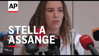 Julian Assange's wife holds a news conference in London