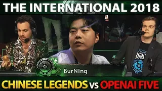 CHINESE LEGENDS vs OPENAI FIVE - HUMANS vs BOTS - #TI8 Showmatch Dota 2 - GLADOS WTF?