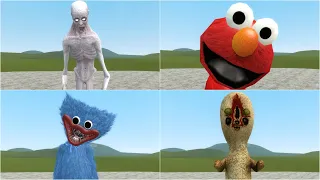 SCP-096 vs ELMO vs HUGGY WUGGY vs SCP-173!! Garry's Mod