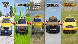 GTA 5 TAXI VS FORTNITE TAXI VS GTA SA TAXI VS TEARDOWN TAXI VS BRICK RIGS TAXI - WHICH IS BEST?