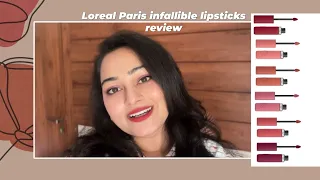 Trying out viral🧨Loreal Paris infallible matte resistance liquid lipstick|Review & Test #lipswatch