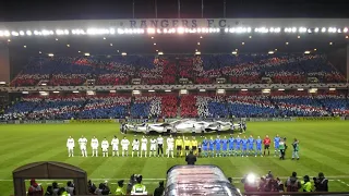 Rangers fans drown out the Champions League anthem