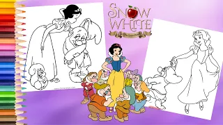Coloring Disney Snow White & Bashful Dancing - Snow White Coloring Pages
