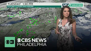 Warm and partly sunny in Philadelphia Monday, tracking chances for rain each day this week