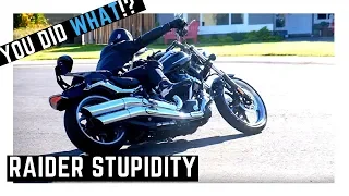 Yamaha Raider Knee Drag Attempt (Revisited) Can it be done? 2008 Raider 1900 Chopper Knee Slide Down