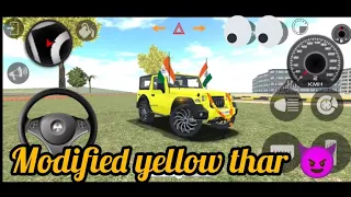 modified yellow thar 😈 new model Thar ofroading King 🥵 Mahindra Thar 4X4  Indian cars simulator 3D