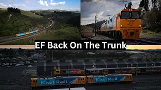 KiwiRail EFs Back On The Trunk (4k) (Drone Footage)