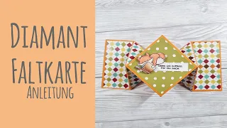 Anleitung ✿ Diamant Faltkarte ✿ Diamond Fold Card ✿ Bastelanleitung