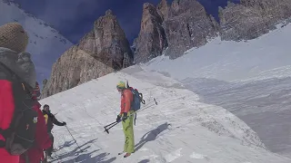 Schneeschuhwandern mit Georg und Martin. Drei Zinnen-Tour