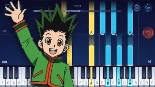 Hunter x Hunter OP  - Departure! - EASY Piano Tutorial