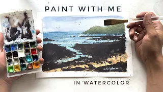 Paint With Me | Step by Step Watercolor Painting Tutorial for Beginners Easy ~ Rocky Beach