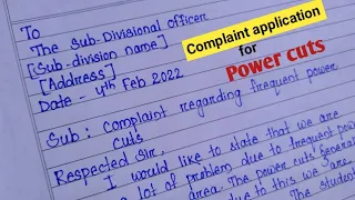 power cuts application | complaint application to the sdo for frequent power cuts in your locality