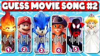 Guess The Movie By Song | Netflix Puss in Boots, Super Mario Bros, Sonic, spider Man , Elemental.#2