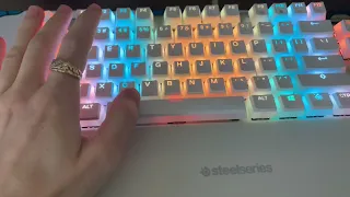 steelseries Apex 7 TKL Ghost before and after Holee Mod with lubed spacebar stabilizers sound test