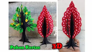 CARA MEMBUAT POHON 3 DIMENSI (3D) DARI KERTAS ORIGAMI | POHON KERTAS | ORIGAMI POHON