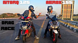 "fastest Scooter of india ?", Yamaha Aerox 155 vs TVS Ntorq 125 drag race