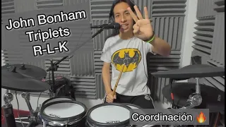 John Bonham Triplets (linear R - L - K) Drum Lessons - Ricardo Caldas
