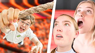 AUSHALTEN in der TRAMPOLINHALLE! (1000€) gegen Lea, Zoe und Jo!