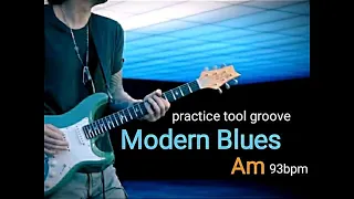 Modern Blues Guitar Backing Track - practice tool groove (slow version) in Am John Mayer style