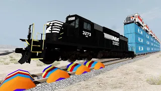 Trains Vs Speed Bumps #48 - Beamng.Drive
