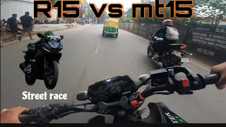 Street race || R15 vs MT15 || ⚡️