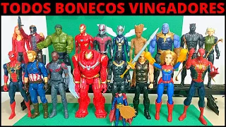 Todos Bonecos Vingadores Guerra Infinita - Homem de Ferro, Capitão América, Homem Aranha, Thanos