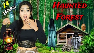 Surviving 24 Hours in a *Haunted* FOREST 💀 *Worst Day of My Life* 😰