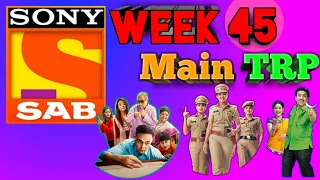 Sony SAB Week 45 Main TRP | SAB TV Week 45 Main TRP | Wagle, Maddam Sir, Taarak Mehta, Ziddi Dil