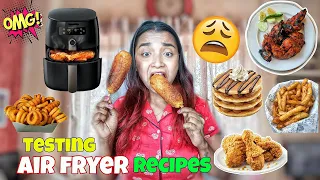 Vlog - Testing Viral AIR FRYER Recipes - Cooking with NO GAS for 24 Hours - FOOD CHALLENGE India