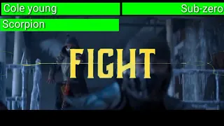 Mortal Kombat reboot Cole young & scorpion vs Sub-zero from with healthbars