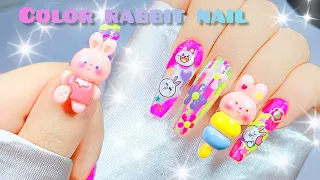 new nail art 💅 ✨️ rabbit nail art 🥰 it's  so cute and funny 💅 for nail lover 💖